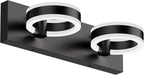 LED Bathroom Light Fixtures, 15inch Black Vanity Lights, Modern 2 Light Acrylic by PHIXART