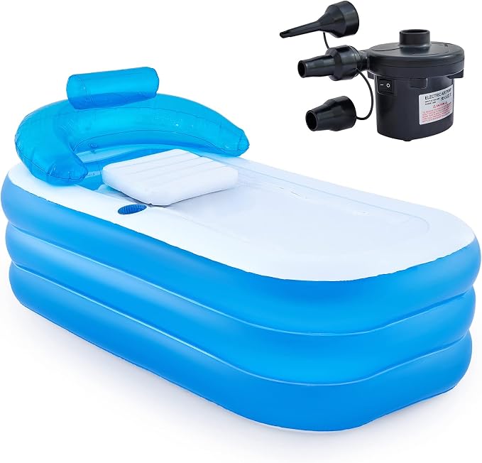 CO-Z Inflatable Bathtub with Electric Air Pump and Bath Pillow Headrest by CO-Z