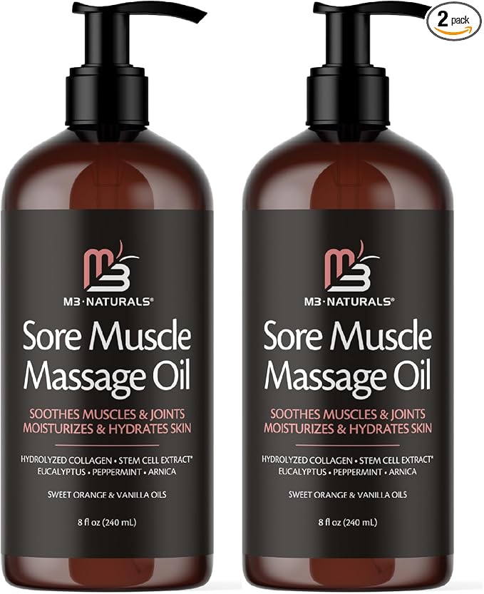 Arnica Sore Muscle Massage Oil for Massage Therapy by M3Naturals