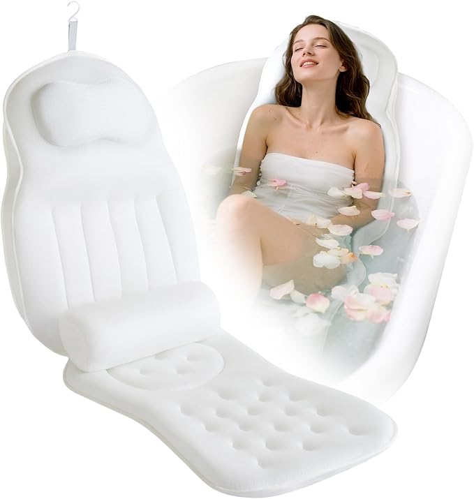 Full Body Bath Pillow for Bathtub, Thick Bathtub Cushion Soft 5D Mesh Spa by YJLMLY