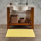 Hawmam Linen Yellow Bath Mats, 21 x 34 inches, Banded Design, Highly Absorbent - Image 2