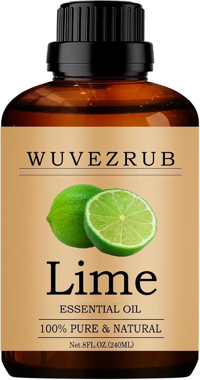 Lime Essential Oil, Pure and Natural - 240ML / 8 Fl Oz by WUVEZRUB