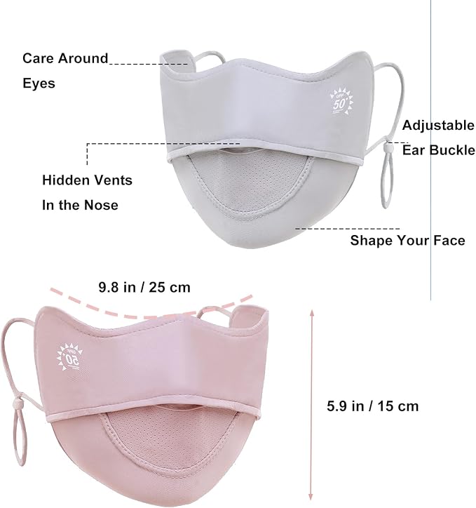 2Pcs UV Face Mask, Sun Masks for Women, Cooling Breathable Face Cover for - Image 4