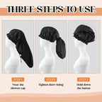 2 Pcs Large Shower Cap for Braids, Extra Long Shower Cap for Women Long Hair & - Image 4