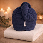 100% Turkish Cotton Hair Towel Wrap 2 Pack – Oeko-TEX Certified Quick Dry Turban - Image 5