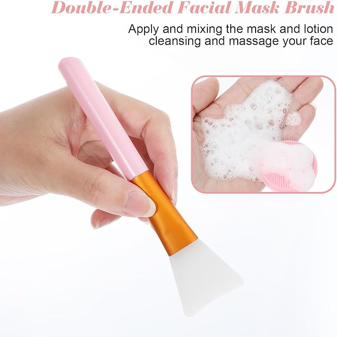 4 Pcs Silicone Face Brush with 2 Manual Face Scrub Brush, Facial Brushes - Image 5