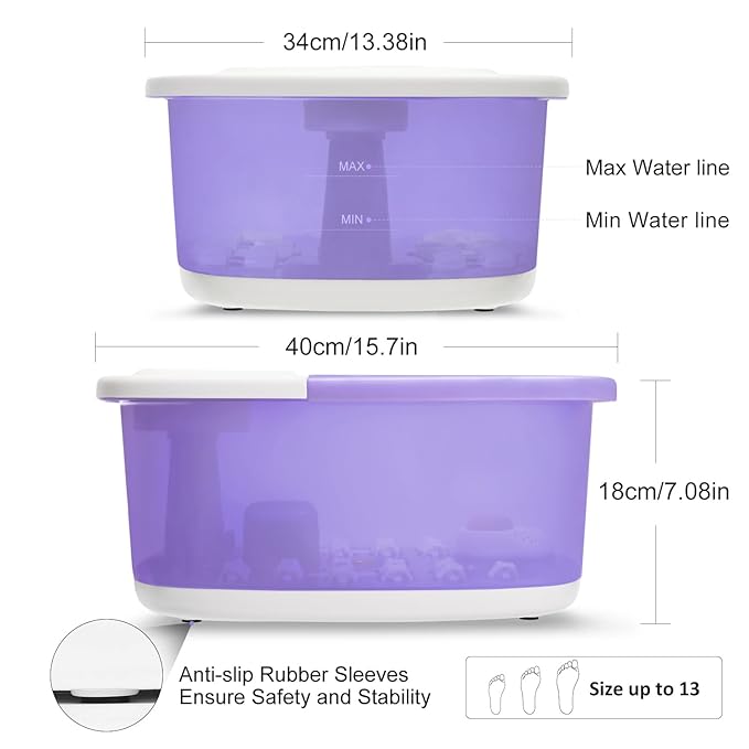 Foot Spa Bath Massager with Heat Bubbles and Vibration Massage and Jets - Image 7