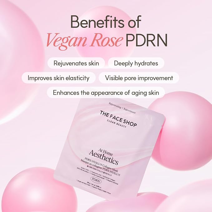 The Face Shop Rose PDRN Pink Collagen Face Mask, Korean Glass Skin Essential - Image 5