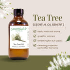 2 Bottles - 16 fl oz Tea Tree Essential Oil, Aluminum Bottle - GreenHealth - Image 5