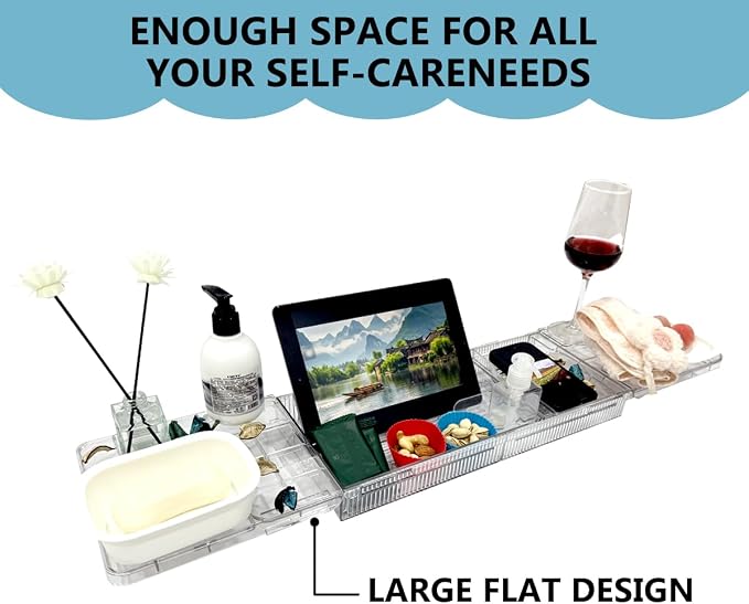 Large Capacity Adjustable Bath Tub Tray - Image 2