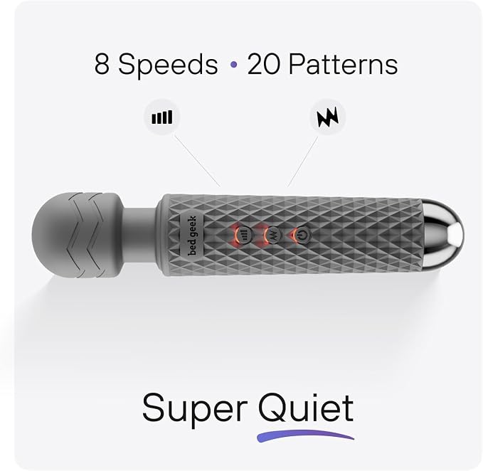 bed geek Handheld Cordless Personal Wand Massager – Waterproof, USB Rechargeable - Image 2