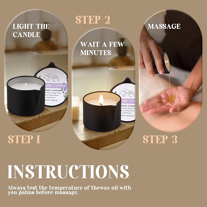 12pcs Massage Oil Candle, Moisturising Natural Soybeans Gift Sets, 1oz Low - Image 7