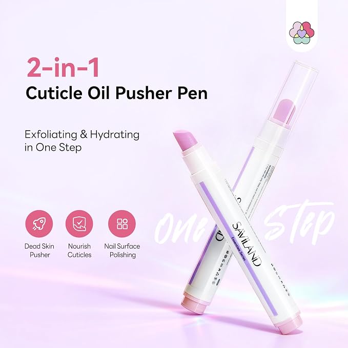 SAVILAND Cuticle Remover Pen: Ceramic Cuticle Pusher & Oil Pen 4.5ml Nail - Image 2