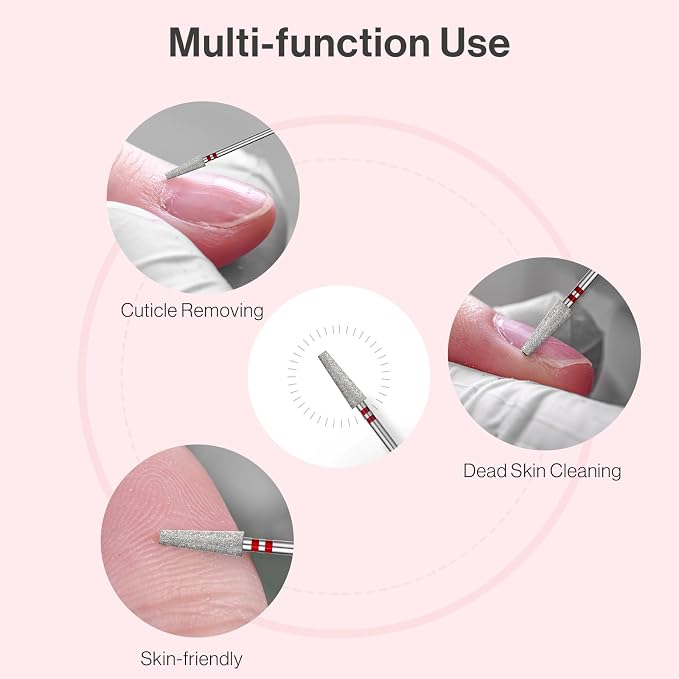 MelodySusie 4mm Long Tapered Barrel Cuticle Clean Nail Drill Bit 3/32'' - Image 7