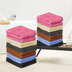 QUBA LINEN 100% Cotton Washcloth Set 24 Packs – Soft, Absorbent Face Towels - Image 5