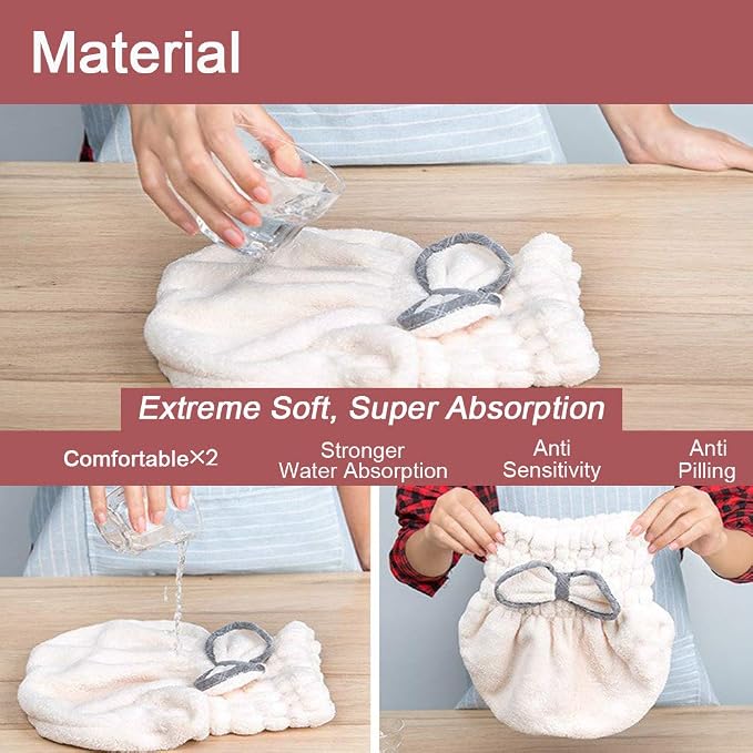 Jseng Microfiber Hair Drying Towel Cap, Extrame Soft & Ultra Absorbent - Image 5