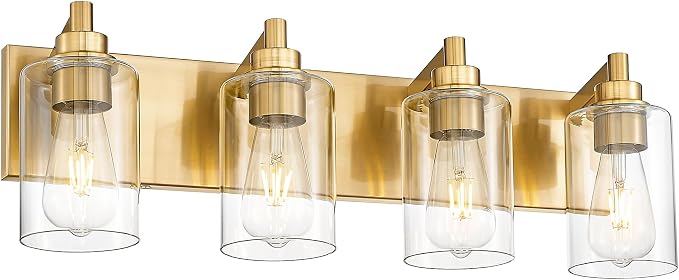 4-Light Bathroom Light Fixtures, Brushed Gold Vanity Light by Metwet