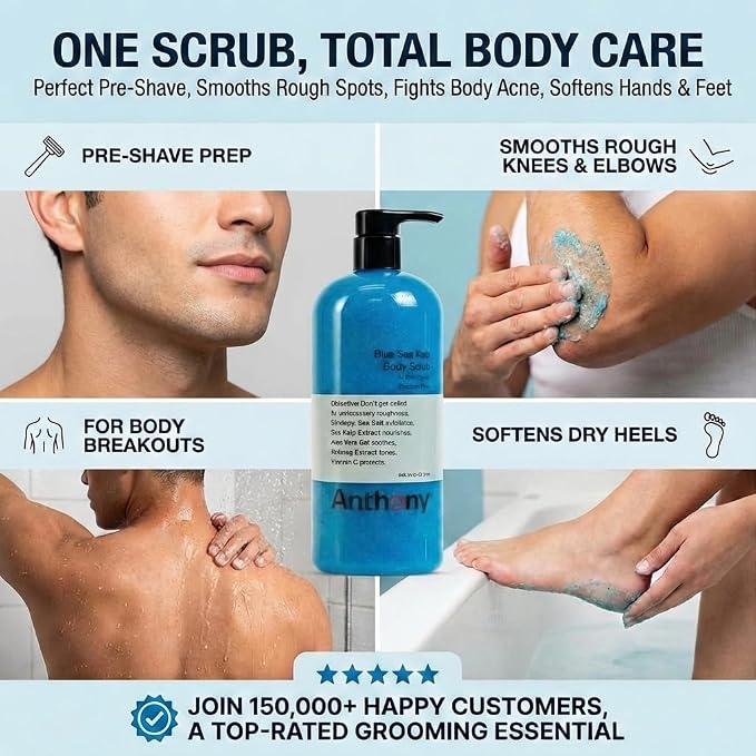 Anthony Exfoliating Body Scrub, Sea Salt, Vitamin C & Aloe Vera, Deep Cleans - Image 5