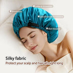 Large Microfiber Hair Towel Wrap & Satin Bonnet Set - Image 6