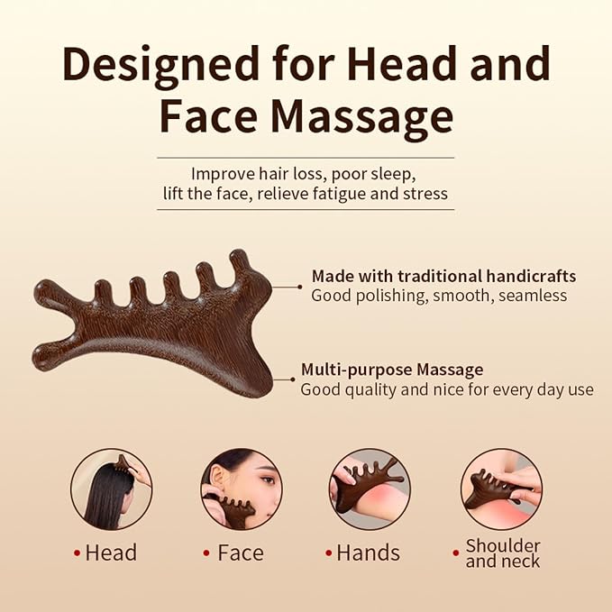 TAIHI Wooden Scalp Massager Comb, 100% Natural Wood Massage Comb - Image 4
