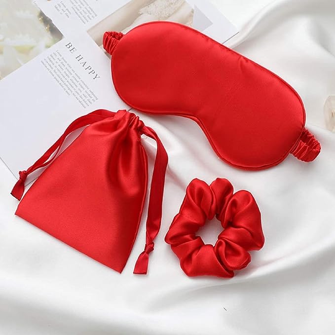Silk Satin Sleeping Eye Mask, Soft Breathable Blackout Eyeshade Eye Cover - Image 4