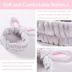musejoy 2 Pcs Headband Bunny Ears Headband, Cute Spa Headbands - Image 3