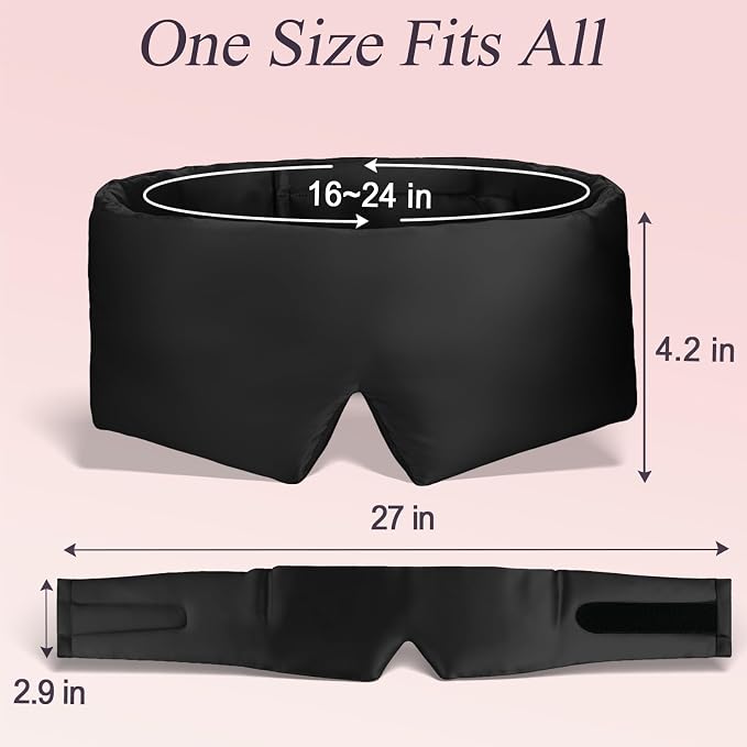 Silk Sleep Eye Mask for Side Sleeper Men Women, Eye Mask Sleeping 100% 22 Momme - Image 3