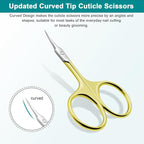 Lermende Cuticle Scissors Extra Fine Curved, Portable Stainless Steel Manicure - Image 3