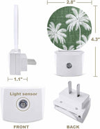 Night Lights Auto Sensor Tropical Palm Trees Night Light Forest Green Linen - Image 2