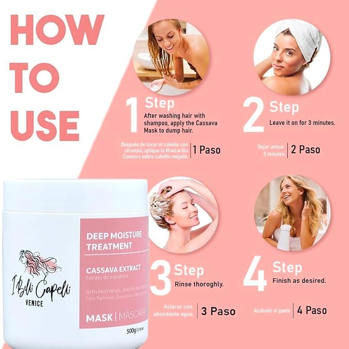 I Belli Capelli Venice Cassava Extract & Argan Oil Hair Mask - Image 6