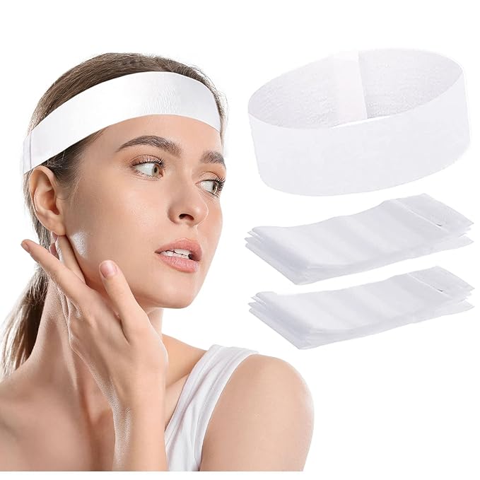 200 Pieces Disposable Facial Headbands by Nujzuir