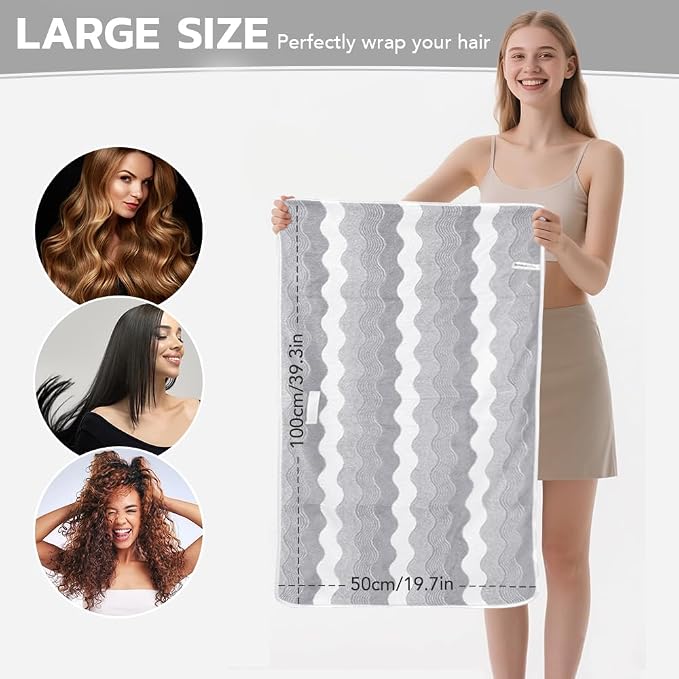 SUNLAND Microfiber Hair Towels Anti Frizz Hair Drying Towel Super Absorbent - Image 2