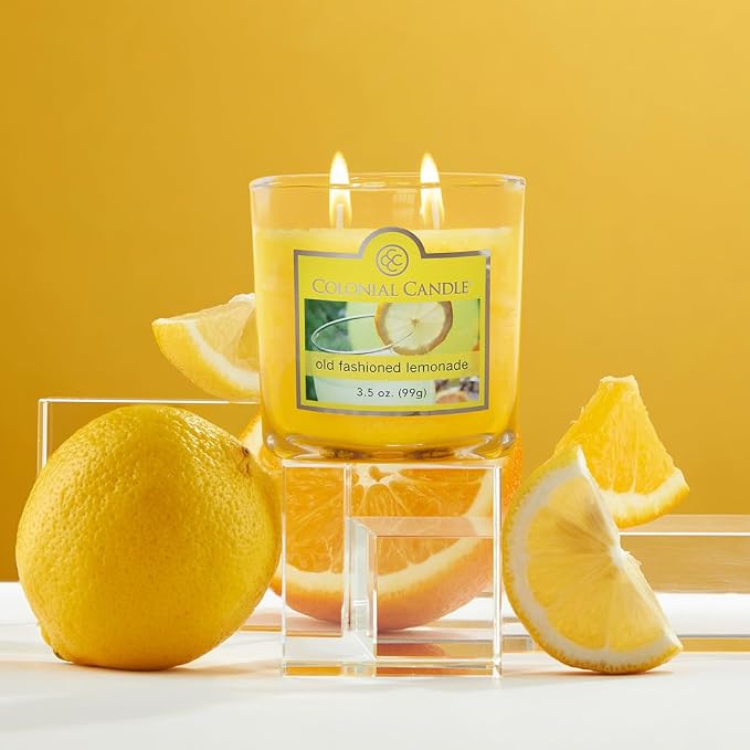 Colonial Candle Old Fashioned Lemonade Jar Candle, 2 Wick, 3.5 oz, Mottled Wax - Image 7