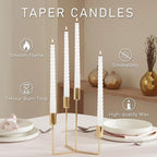 WPONSZU 10 Inch White Spiral Taper Candle Set of 12 Pack Unscented Dripless - Image 4