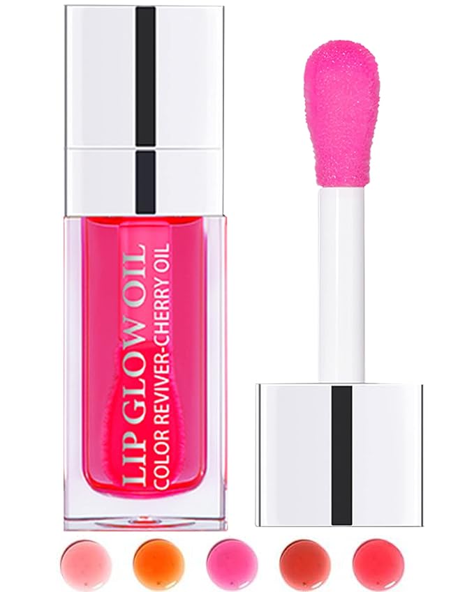 Plumping Lip Glow Oil, Hydrating Tinted Lip Oil Gloss, Transparent Toot Lip Oil by LYSdefeu