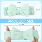Yinder 40 Pack Bow Spa Headband Coral Fleece Makeup Headband Soft Face Wash - Image 3
