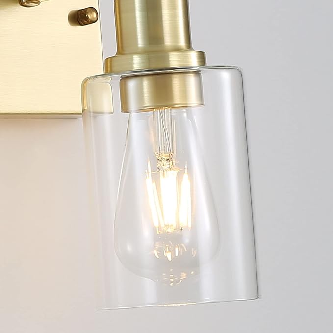 1-Lights Gold Bathroom Light Fixture, Brushed Brass Vanity Light - Image 4