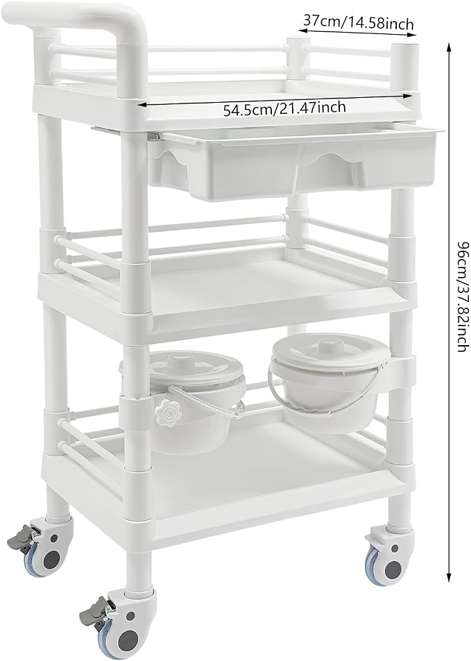 Salon Storage Cart, 3 Tier Rolling Beauty Organizer - Image 2
