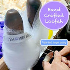 SHOWER BOUQUET Loofah Soft-White-Cloud XL Bath-Sponge 4-Pack // Extra Large 75g - Image 2