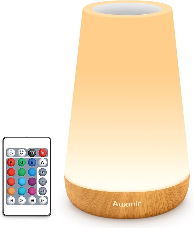 Auxmir LED Night Light 2 Pack Bedside Lamp Touch and Remote Control Dimmable by Auxmir