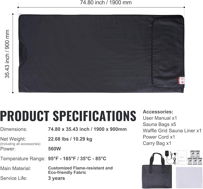 Happybuy Sauna Blanket for Home Detox, Portable - Image 7