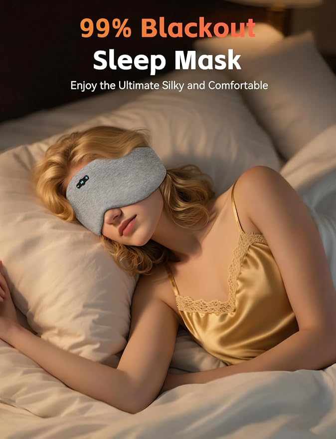 Sleep Mask with Headphones Bluetooth 6.0, 20H Playtime Sleeping Headphones with - Image 7