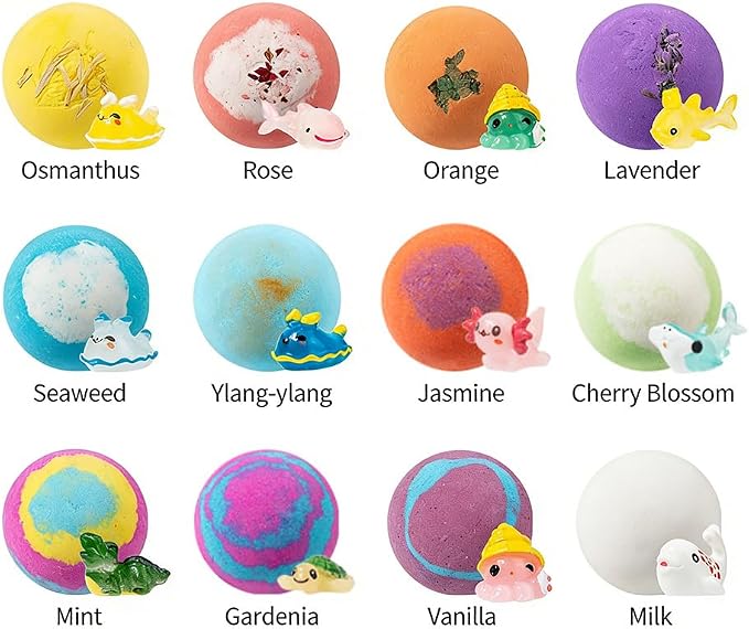 Bath Bombs with Surprise Inside, 6/12 Pack Fizzy Bubble Bath Gift Set, Dinosaur - Image 9