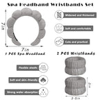 Spa Headbands for Washing Face Wristband Set Sponge Makeup Skincare Headband - Image 2