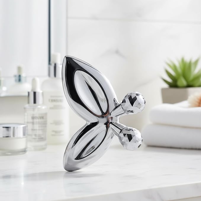Stainless Steel Gua Sha Facial Tools, 3D Butterfly Facial Roller - Image 7