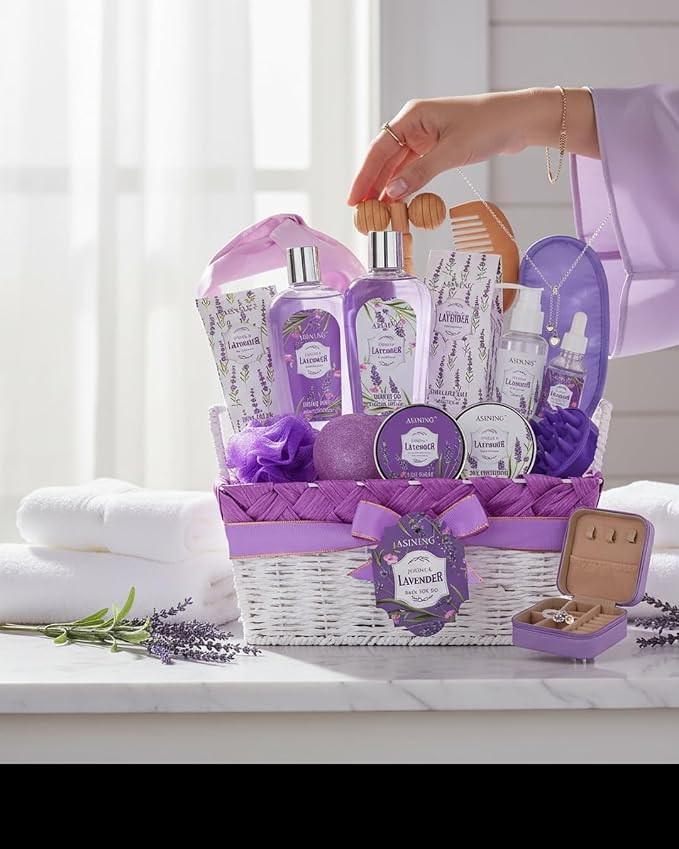 19-Pc Luxury Body Gift Set for Women, Lavender Bath and Body Gift Basket - Image 3