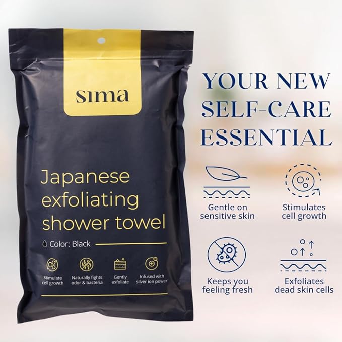 Sima Brand Exfoliating Washcloth Face & Body Scrub Towel - Image 3