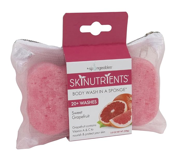 Spongeables Body Wash in a 20+ Wash Sponge, Sweet Grapefruit - Image 2