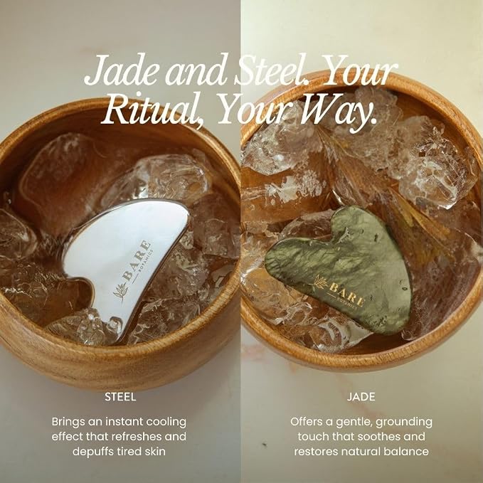 BARE BOTANICS Jade Gua Sha Facial Tool | Authentic Jade Stone - Image 4