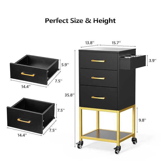 OmySalon Beauty Salon Storage Trolley Cart, Salon Station - Image 9